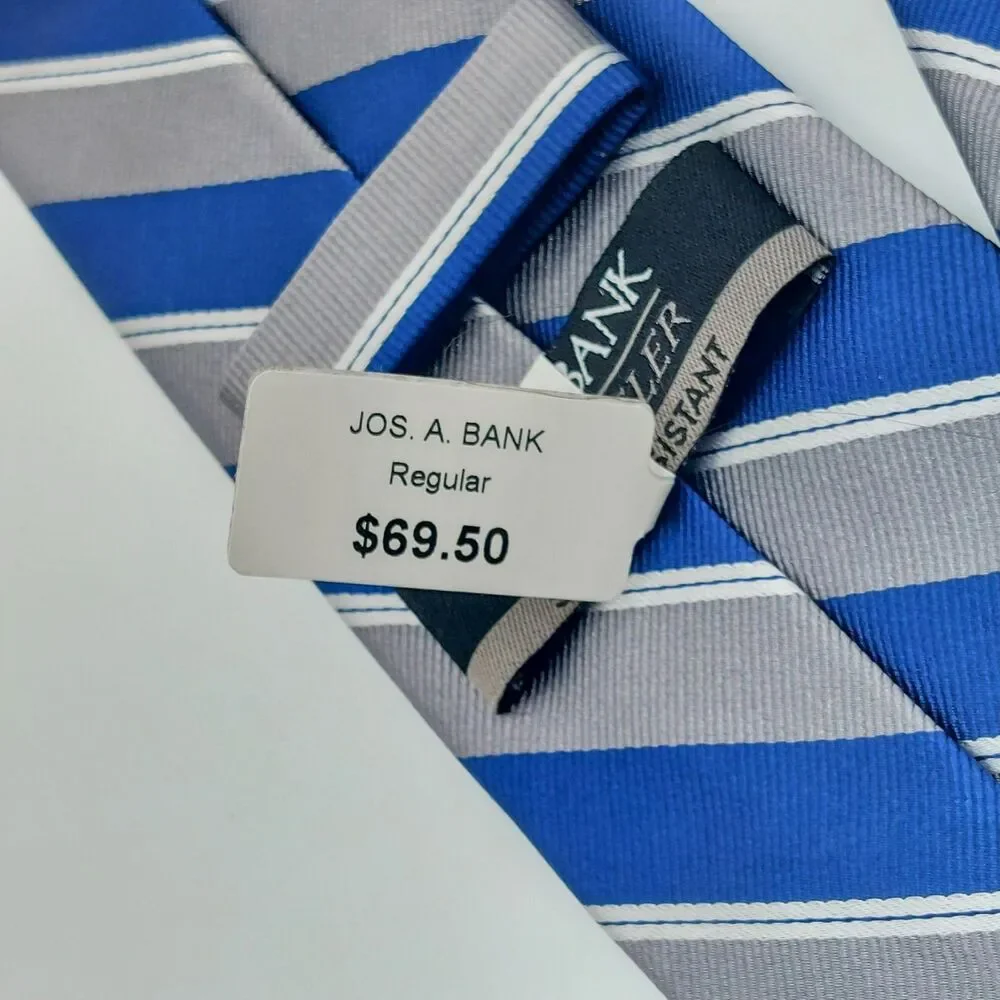 Jos. A. Bank Traveler Stain Resistant 100% Silk Men’s Neck Tie Striped NEW!